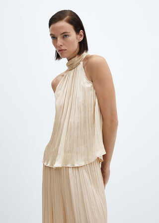 Blusa Satinada Cuello Halter