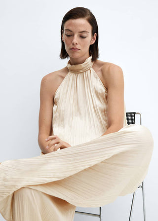 Blusa Satinada Cuello Halter