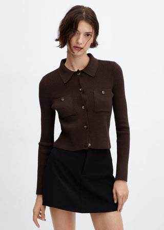 Cárdigan de Canalé con Bolsillos