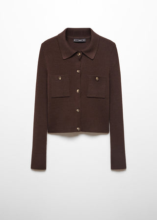 Cárdigan de Canalé con Bolsillos