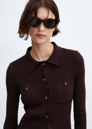 Cárdigan de Canalé con Bolsillos