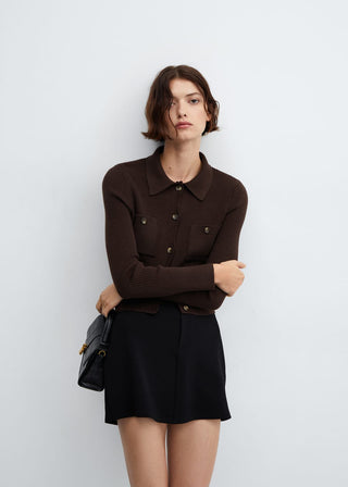 Cárdigan de Canalé con Bolsillos