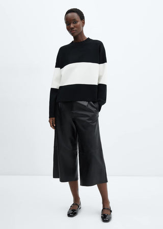 Cárdigan Cuello Alto con Estampado de Rayas