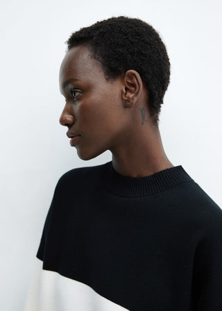 Cárdigan Cuello Alto con Estampado de Rayas