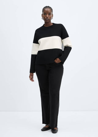 Cárdigan Cuello Alto con Estampado de Rayas