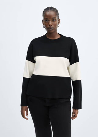 Cárdigan Cuello Alto con Estampado de Rayas