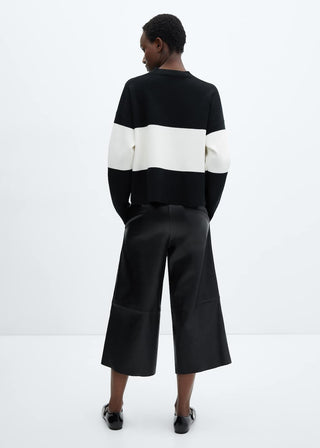 Cárdigan Cuello Alto con Estampado de Rayas