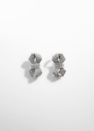Aretes de Lazo con Diamantes de Imitación
