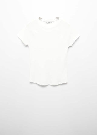 Camiseta Manga Corta Costura Decorativa