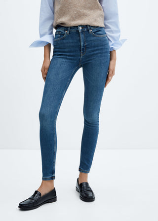 Jeans Skinny Talle Alto con Bolsillos