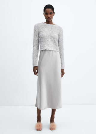 Sudadera Cuello Redondo con Acabado Brillante