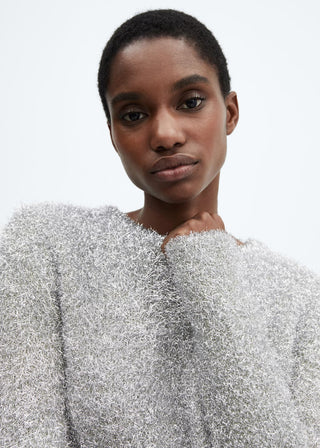 Sudadera Cuello Redondo con Acabado Brillante