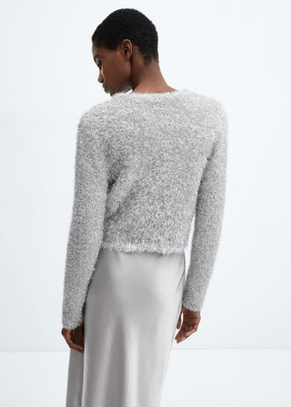 Sudadera Cuello Redondo con Acabado Brillante