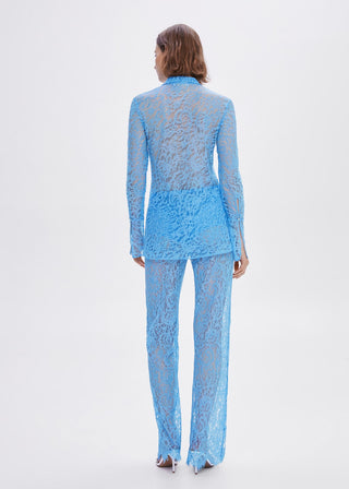 Pantalón Talle Alto con Tejido Bordado