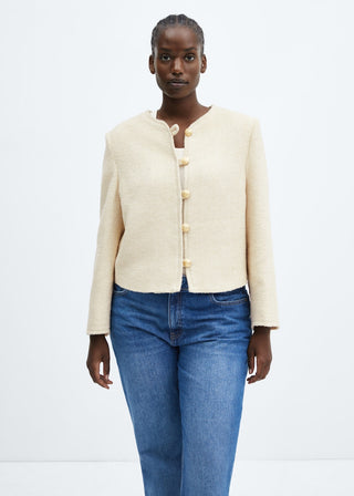 Chaqueta de Tweed con Botones