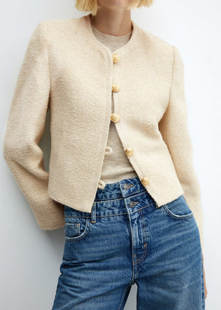Chaqueta de Tweed con Botones