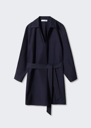 Vestido Camisero Manga Larga de Algodón