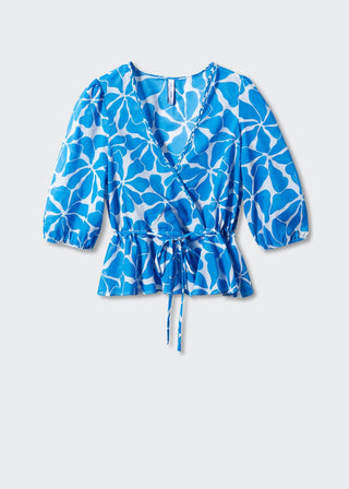 Blusa con Lazo Ajustable Estampado Floral