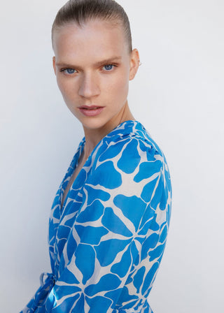 Blusa con Lazo Ajustable Estampado Floral