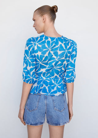 Blusa con Lazo Ajustable Estampado Floral