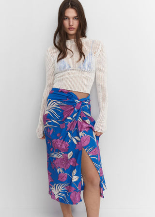Enagua con Abertura Estampado Floral