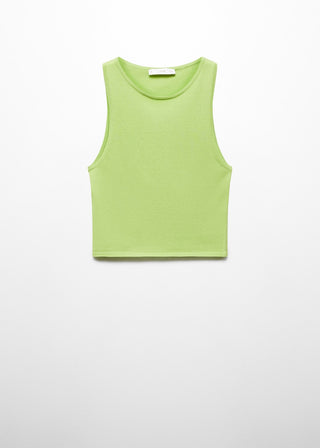 Blusa Crop con Cuello Redondo