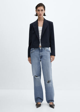 Jeans Talle Medio con Rotos