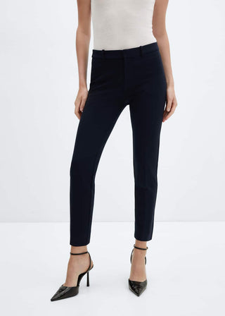 Pantalón Recto Talle Medio con Bolsillos