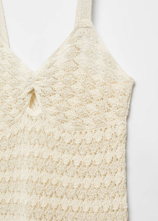 Vestido de Tirantes con Tejido de Crochet