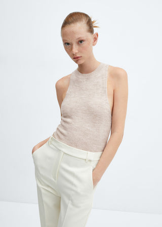 Blusa Cuello Halter con Lana