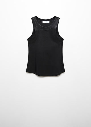 Camiseta de Tirantes con Acabado Metalizado