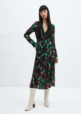 Vestido Manga Larga con Estampado