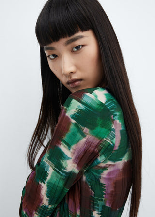 Vestido Manga Larga con Estampado