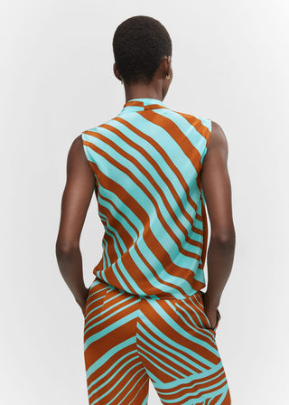 Blusa Cruzada con Estampado de Rayas