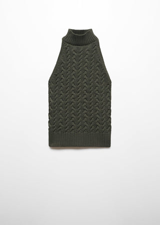 Blusa Cuello Halter con Tejido Trenzado