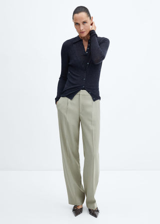 Pantalón Recto con Detalle de Pinzas