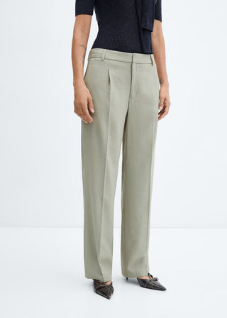 Pantalón Recto con Detalle de Pinzas