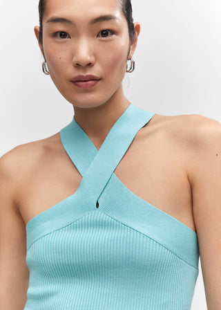 Blusa de Punto con Cuello Halter