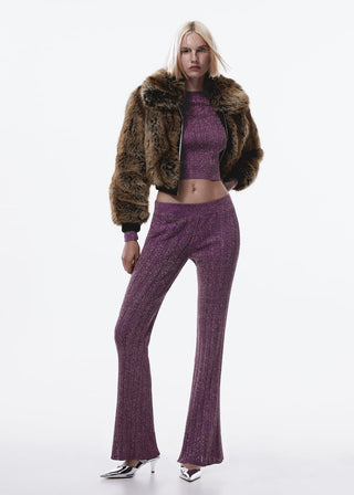 Chaqueta Corta Efecto Pelo