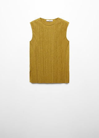 Blusa Cuello Redondo Diseño Plisado