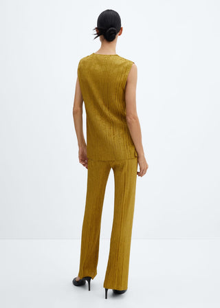 Blusa Cuello Redondo Diseño Plisado