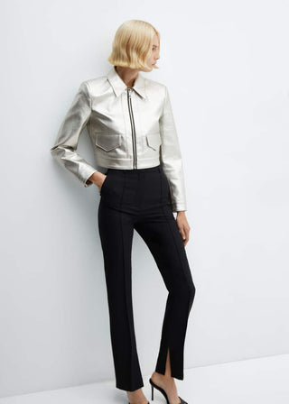 Chaqueta Corta con Acabado Metalizado