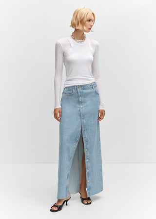 Enagua Denim con Detalle de Botones