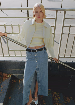 Enagua Denim con Detalle de Botones