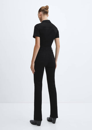 Enterizo Denim Manga Corta con Cremallera