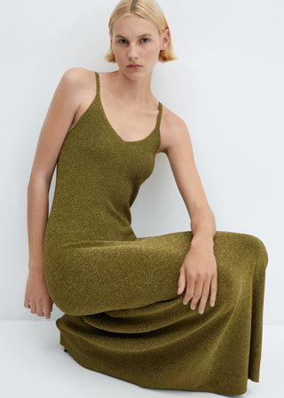 Vestido de Tirantes con Tejido de Punto