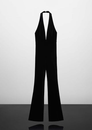 Enterizo de Terciopelo con Espalda Abierta