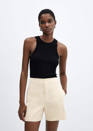 Short Recto Talle Alto con Bolsillos