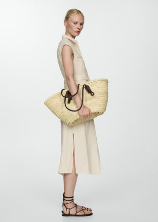 Vestido Camisero con Bolsillos de Lino