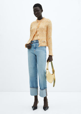 Cárdigan Cuello Redondo de Tweed